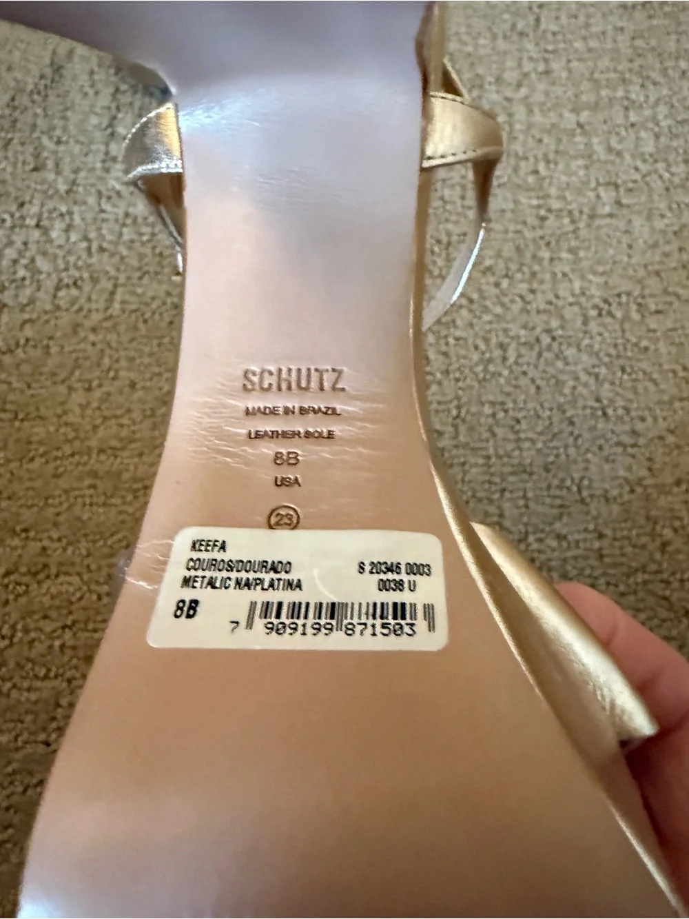 SCHUTZ Gold Platform Sandals with Ankle Strap